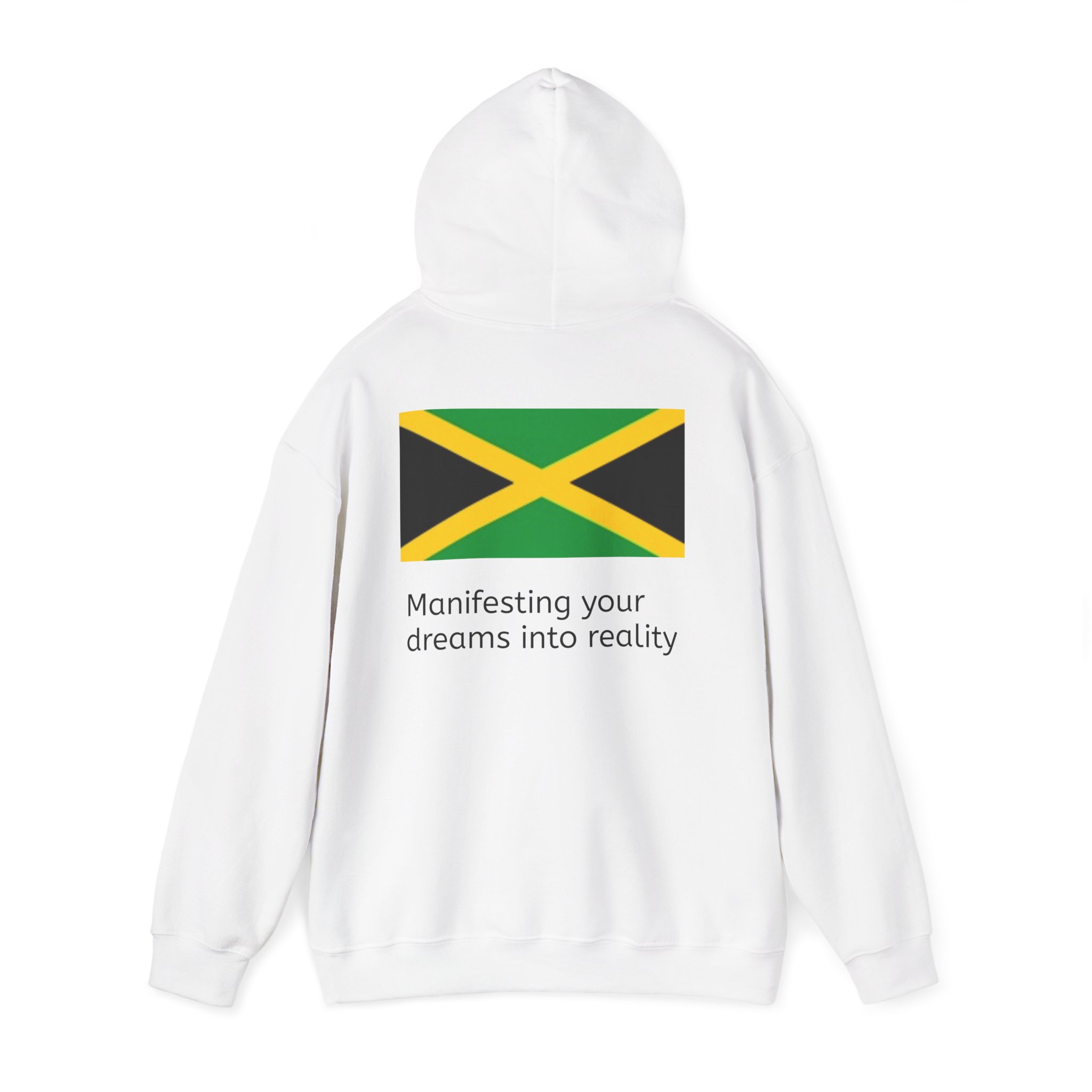 Jamaica Flag Hoodie – "Manifesting Your Dreams to Reality" Cozy Pullover - Image 3