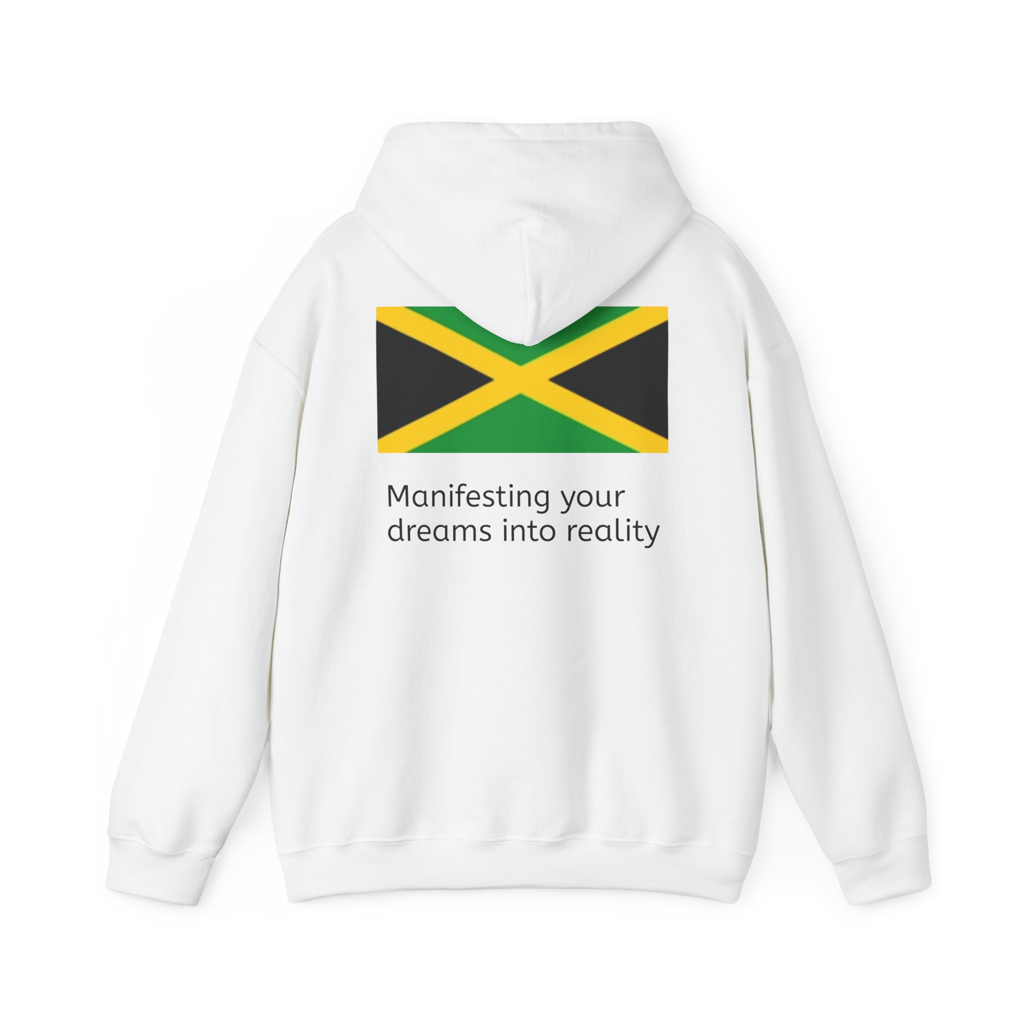 Jamaica Flag Hoodie – "Manifesting Your Dreams to Reality" Cozy Pullover - Image 2